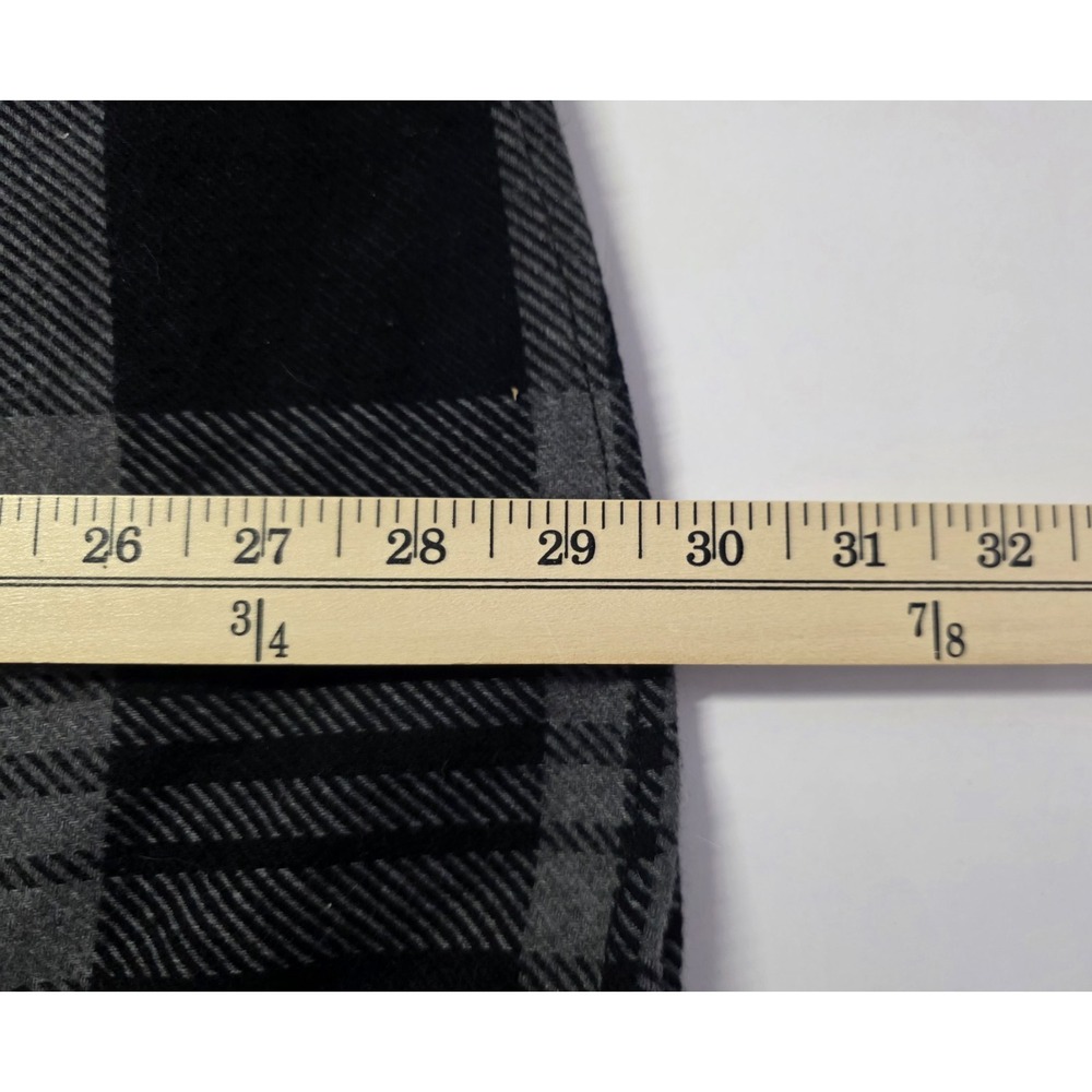 Orvis Shacket Men Medium Black Gray Plaid Heavy Flannel Shirt Jacket Button Up - Picture 12 of 13